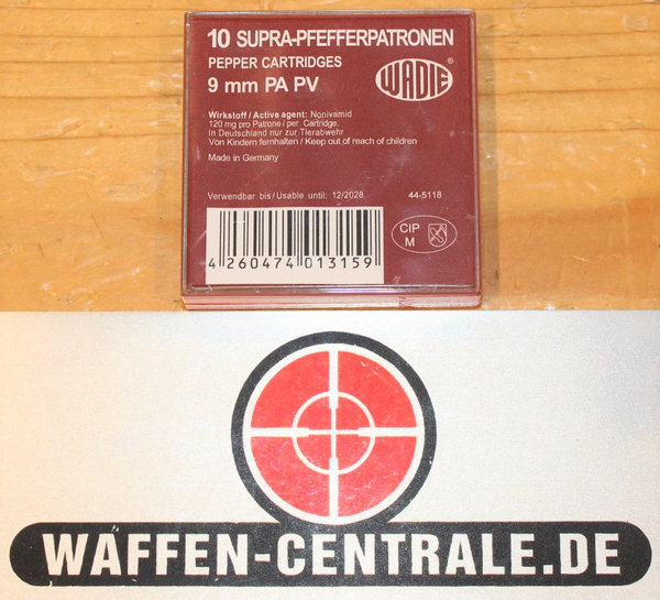 Wadie Supra Pfefferpatronen 9mm PAK (für Pistole) 10 Patronen