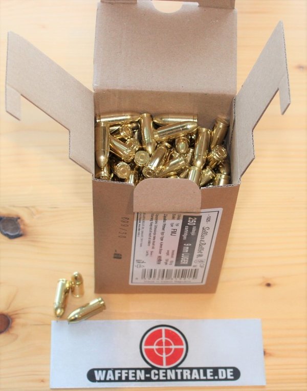S&B 9mm Luger 8g/124grs. Vollmantel 2.000 Patronen Schüttpackung